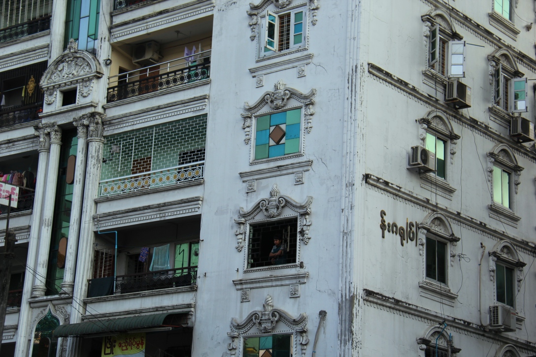 apartment building in downtown Yangon